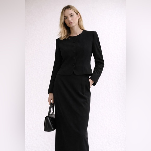 🖤 Vintage Dana Buchman | 100% Silk |Beaded Skirt Suit Set | Size 6 | - Picture 3 of 3